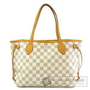 Louis Vuitton Neverfull PM Damier Azur White Tote Bag Canvas